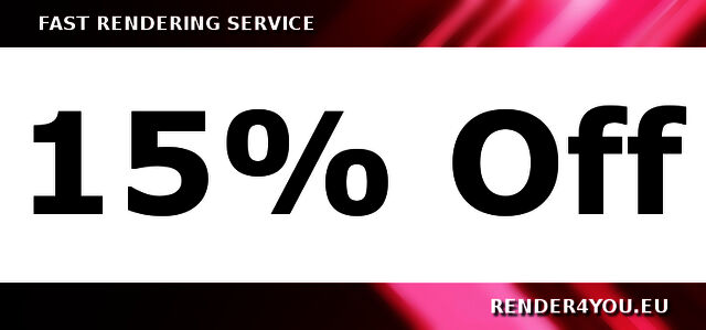 New prices at Render4you! 15% Off for all Render Credits.
